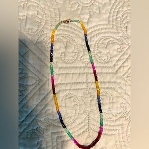 Multi color sapphire necklace